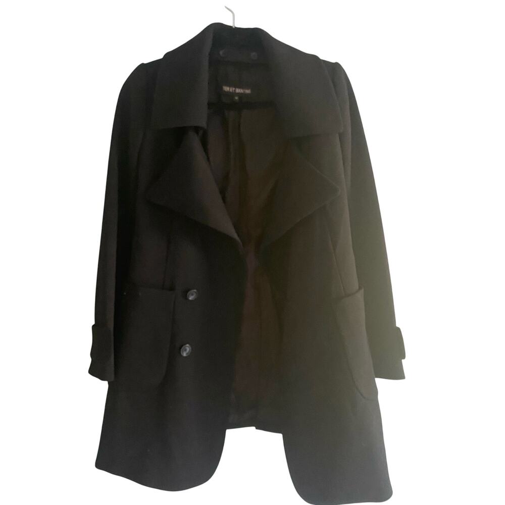 NWOT Ter Et Bantine Black Virgin Wool Coat Size 40